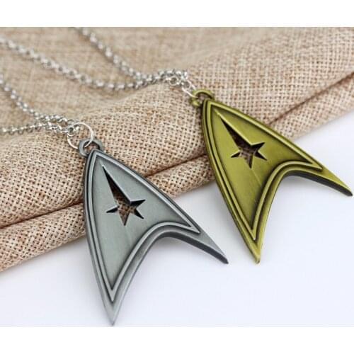 Star-Warss-Trek Pendant Necklace Enterprise Command Logo Metal Communicator Darkness-Starfleet Statement Necklaces