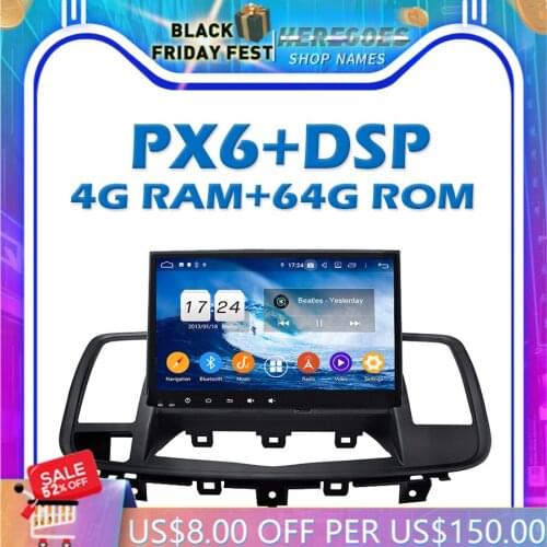 PX6 DSP IPS Android 10.0 4GB + 64GB Car DVD Player GPS Google Map RDS Auto Radio wifi Bluetooth 5.0 For Nissan TENNA 2008-2013