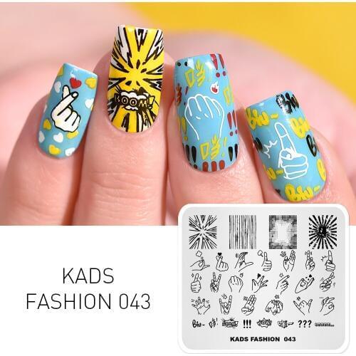 Missguoguo Nail Stamping Template Love Finger Image Design Stencil for Nails Stamping Plates Manicure Stamper Nail Art