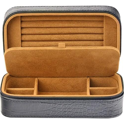 Jewelry Box Faux PU Leather Earrings Necklace Bracelet Storage Portable Travel Jewellery Necklace Box