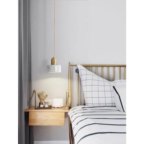 Nordic modern bedroom bedside chandelier brass light luxury marble simple restaurant creative personality bar small chandelier