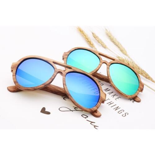 Brand Design Zebra Wood Sunglasses Men Polarized Lens Bamboo Sun Glass For Women Free shipping