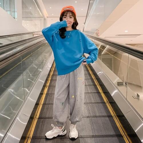 10 to 12 years Girls Sweatshirt 2021 Fall Teen Girls Loose Tops