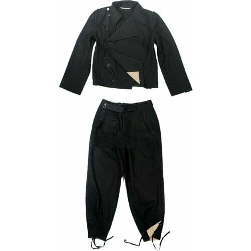Tomwang2012. WW2 WWII German Heer Panzer Black Wool MILITARY UNIFORM Jacket AND Trousers SET COLLECTION WAR REENACTMENTS
