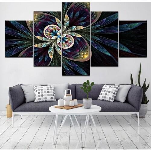 Vintage classic carved 5 Piece Anime Modular Picture Wall Art modern Poster Modular art painting for living room Home Decor