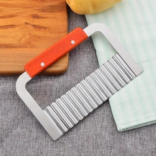 Stainless Steel Vegetable Carrot Wavy Cutter Slicer Potato Chips Corrugated Knife Kitchen wrinkled french fries