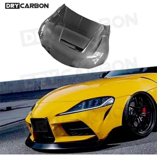 High Quality Carbon Fiber Material Engine Hood Bonnet Front Bumper Hood for Toyota Supra 2019 - 2020 FRP Car Styling