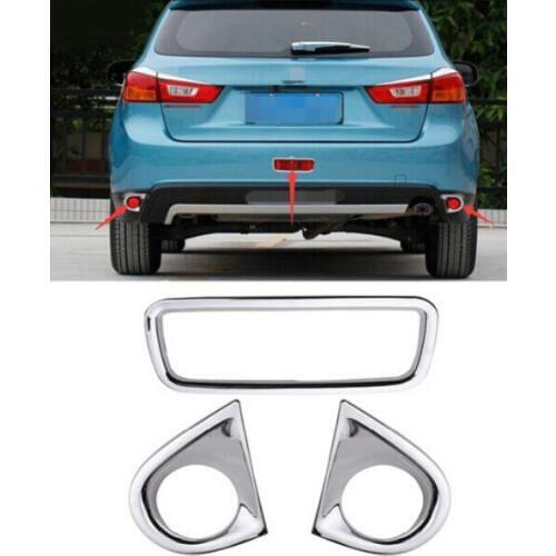 For Mitsubishi ASX Outlander sport 2013 2014 2015 ABS Chrome Rear Tail Fog Lamp Light Cover 3pcs Glossy NEW Arrival
