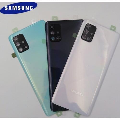 Samsung A71 5G Battery Back Cover Rear Door Housing Replacement Case Repair Panel Parts For Galaxy A715 A715F & Camera Lens+Logo