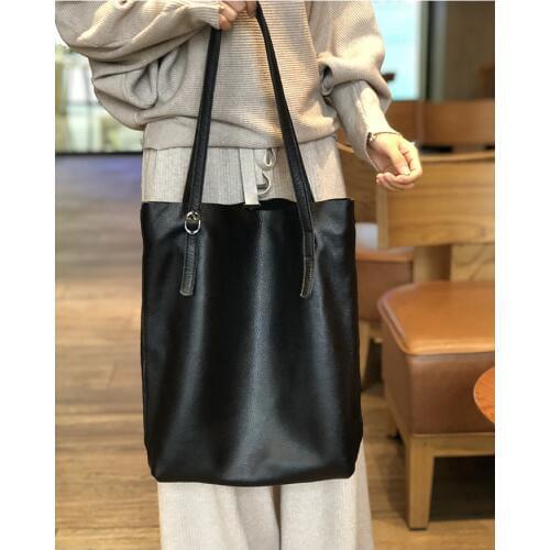 2019 Genuine Leather Handbag Large Capacity Women Shoulder Bag Retro Tote Purse High Quality Hobos Brown Skin Shopping Bags