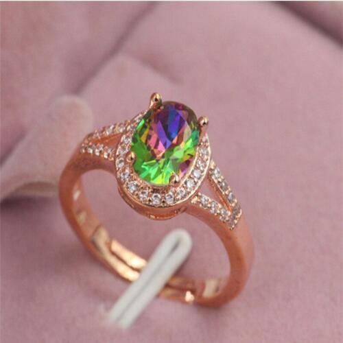 Adjustable size Engagement Wedding Rings Cubic Zirconia Rose CZ Stone Ring Jewelry Gift For Women anel Wholesale C02