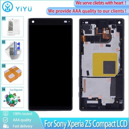 4.6" Original Display For SONY Xperia Z5 Compact E5823 E5803 LCD Display Touch Screen Digitizer Assembly With Frame Replacement