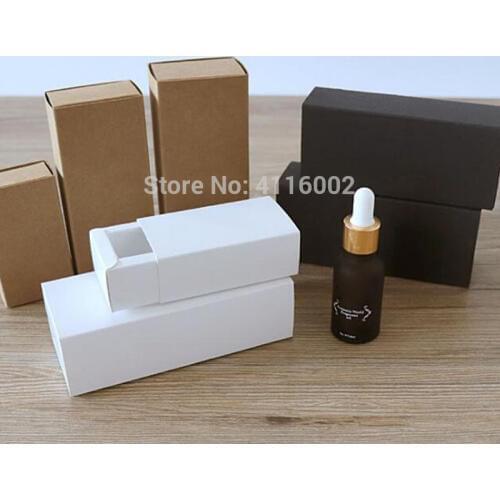 100pcs 11.5*3.8*3.7cm Inner Size 350g Kraft Paper Box 50ml Essential Oil Perfume Packaging Drawer Box Jewelry Case