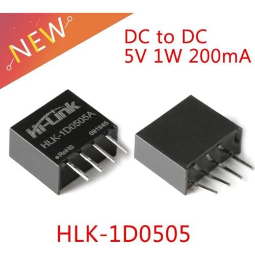 2 pcs/lot HLK-1D0505 5V 1W 200mA DC to DC voltage stabilizing small SPI 80% transfer input power supply module