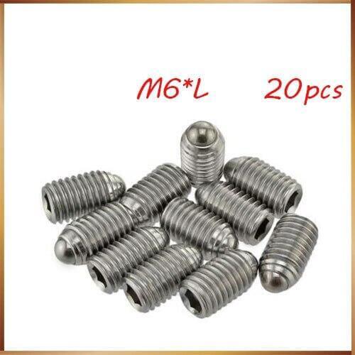 20PCS M6*8/10/12/16/20/25 stainless steel 304 Hex Socket Spring Ball Plunger Set Screw