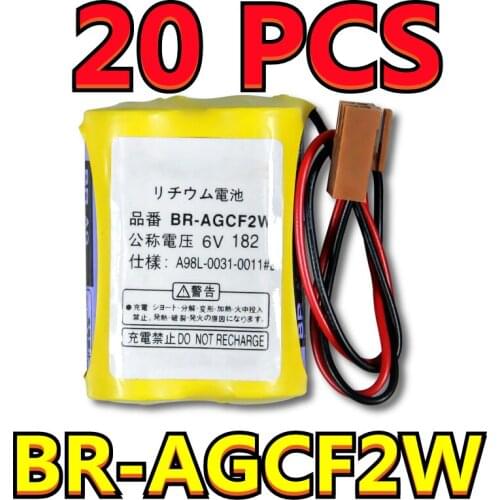 20PCS NEW Original Battery For PANASONIC BR-AGCF2W Lithium 6V PLC Batteries With FANAC Brown Belt Hook Plug