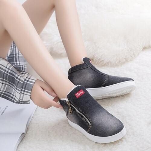 2020 Winter Platform Boots Women Boots Super Warm Winter Casual Shoes Women Cowboy Fleeces Classic High Top Ankle Boots