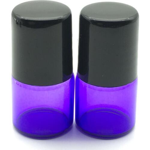 3pcs Perfume sample 1ml Purple-Blue Color Roller Bottle roll on Bottles for Essential Oils Refillable Deodorant Containers