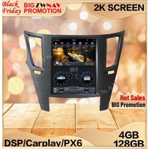 4+128G Tesla Carplay Screen For Subaru Legacy Outback 2009 2010 2011 2012 2013 2014 Android 9 Multimedia GPS Audio Radio Stereo