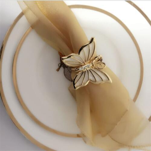 4pcs /Lot Butterfly Style Laser Napkin Rings Napkins Holders Hotel Wedding Favors Table Decoration Napkin Rings Holders