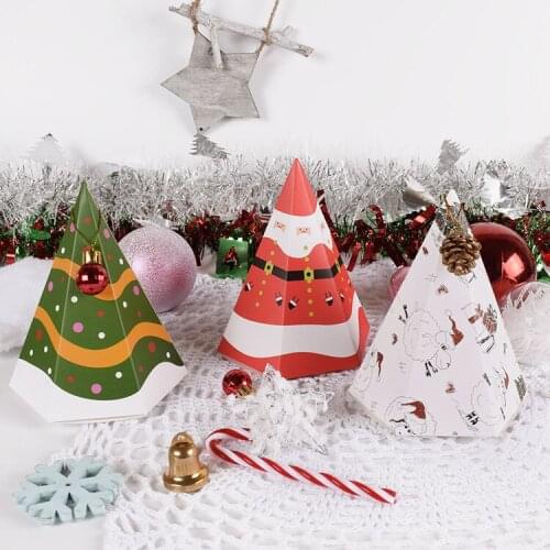 50pcs/lot High-quality christmas Triangular candy boxes DIY wedding gift box / candy package box / party favors