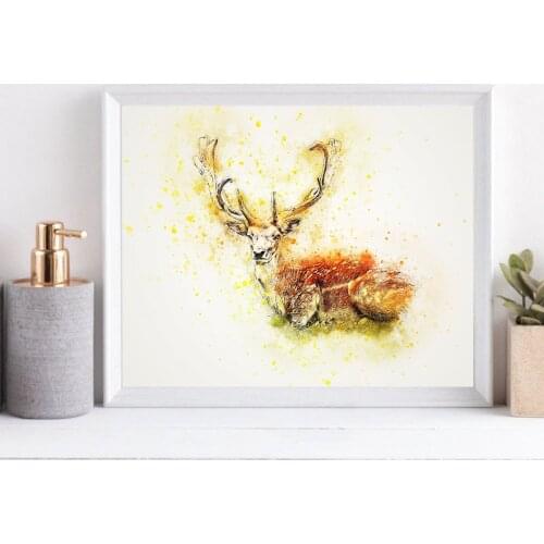 Abstract Deer Donkey Animal Poster Canvas Print Painting Wall Art Living Room Home Decoration
