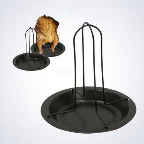 100Pcs/Lot Non-Stick Bowl Cooking Carbon Steel Grilling Pans Barbecue BBQ Tools Chicken Roaster Rack (Size: One Size)