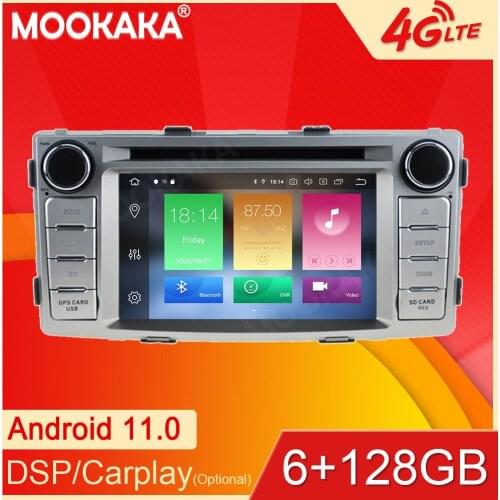 Android11 6+128GB For TOYOTA HILUX 2012 2013 2014 Car GPS Navigation Streaming Media Multimedia Player Head Unit Auto Radio