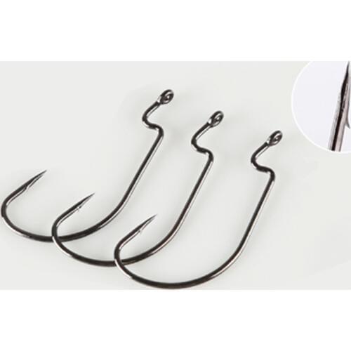 BaMMax Fishing hooks 5pcs 1# 1/0# 2/0# 3/0# crank hook for Soft Worm Bait Crankbait Fishing Tackle accessories Pesca