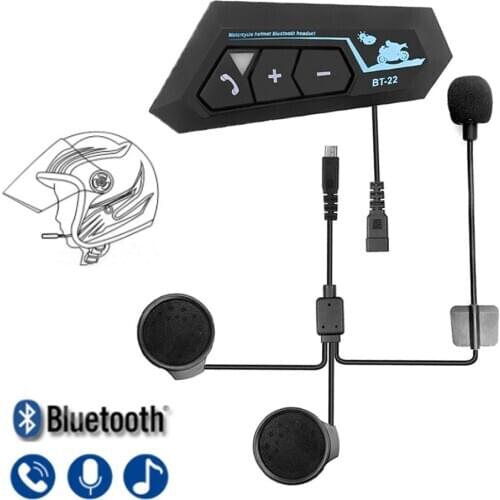 Bluetooth 5.0 Motor Helmet Headset Long Standby Wireless Handsfree Stereo Earphone Motorcycle Helmet Headphones MP3 Speaker T22