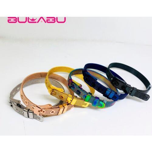 New Charm Metal Bracelets Female Mesh Watch Band Web Celebrity Colorful Bracelet For Man Women Fashion Cuff Jewelry Accessories