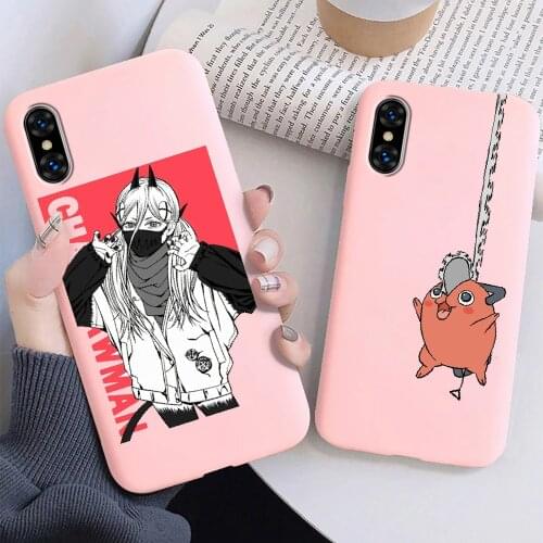 Chainsaw Man Power Phone Case For iphone 5 5S SE 2 6 6S 7 8 11 12 Mini Plus X XS XR Pro Max black tpu coque luxury bumper art