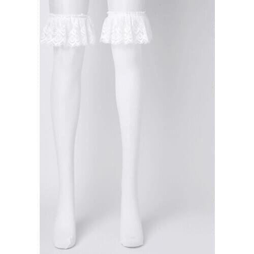 Maid Sexy Socks Ladies Girls Knee High Cosplay Costumes Accessories Soft Thigh High Stockings Anime Lace Trim Hosiery Long Socks