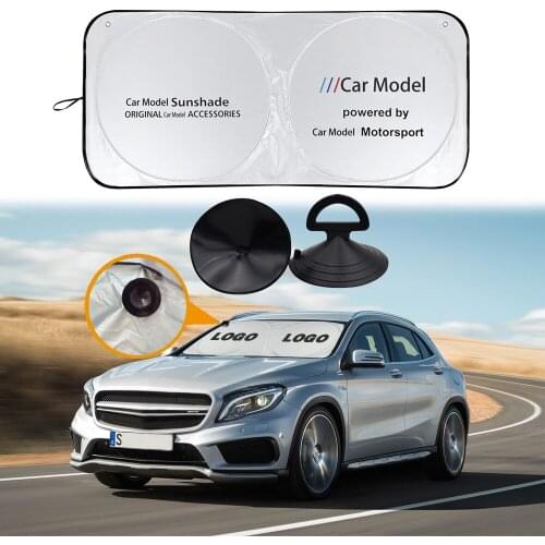 For BMW X1 X2 X3 X4 X5 Z3 Z4 1 2 3 4 5 Series Car Sunscreen Shading Window Sunshade Logo Sun Visor Cover + Suckers Parasol Auto