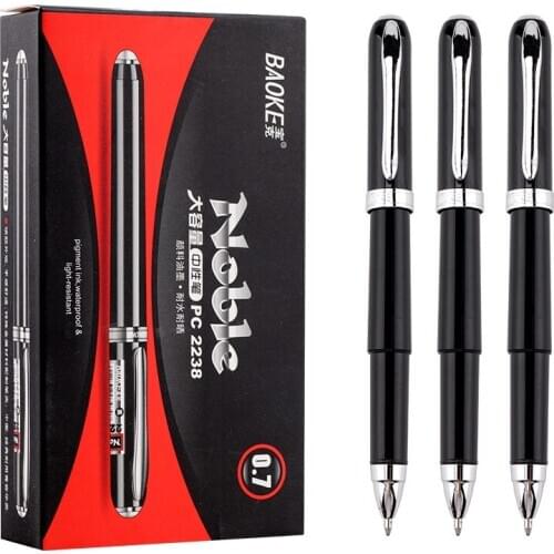 12 Baoke PC2238 Gel Pen 0.7mm Office Supplies Large Capacity Business Office Sign Pen Water Pen Glossy Black Pen