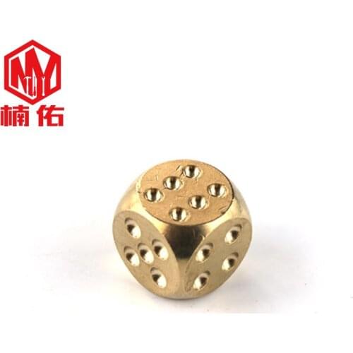 EDC Decompression Tool Solid Brass Dice Mahjong Dice Birthday Party Pastime Toy