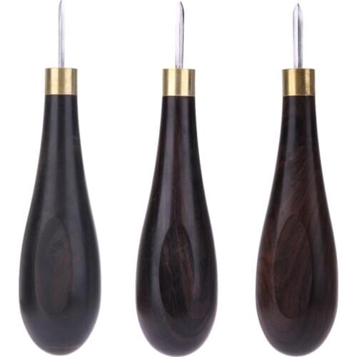Handmade Craft Leather Tool DIY Leather Craft Sandalwood Rhombus Leather Reaming Awl Tool Leathercraft Punching S M