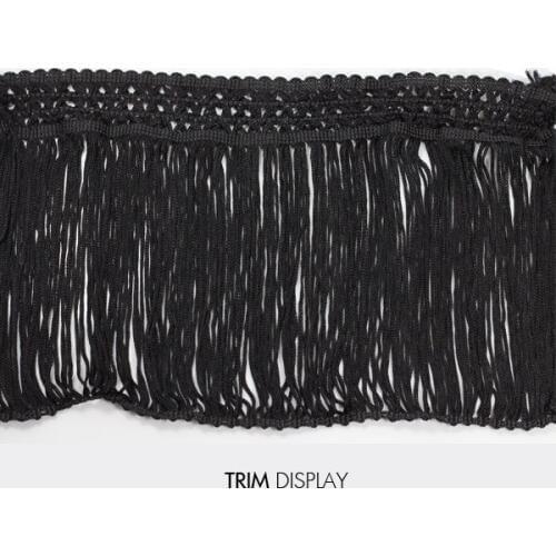 Craft Black Braided Lace Tassel Fringe Trimming Decorated Ribbons and Trims Sewing Supplies for COSTUME Dress 155mm 10yard/T716