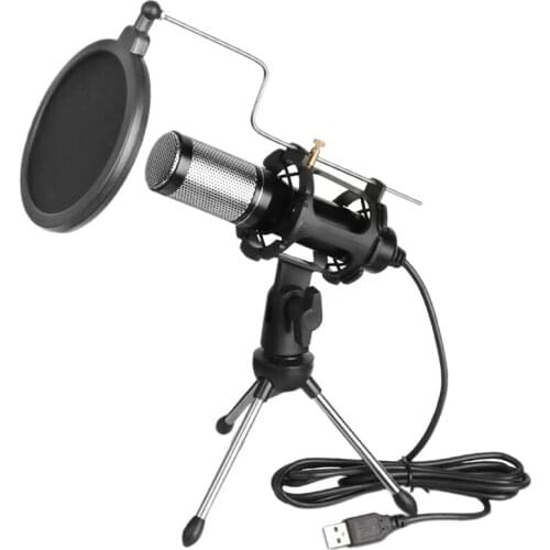 Top Deals USB Microphone Condenser Microphone With Tripod And Sound Quality Filter For Live Broadcasting Broadcasting Recording