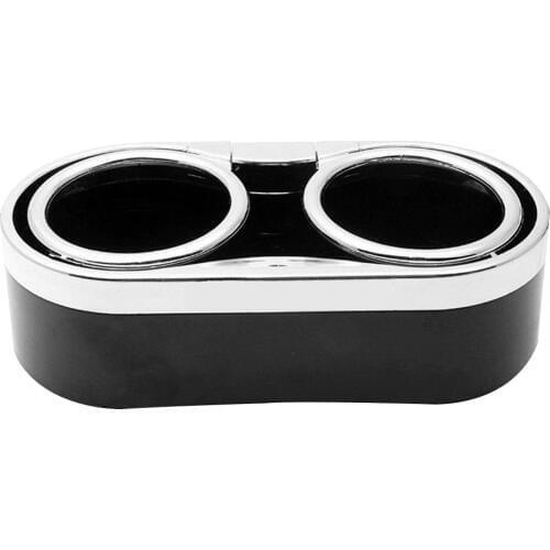 Black Can Multifunctional Universal Bottle Holder Stand Mug Mount Car Storage Organizer Double Cup Interior ABS Accessories