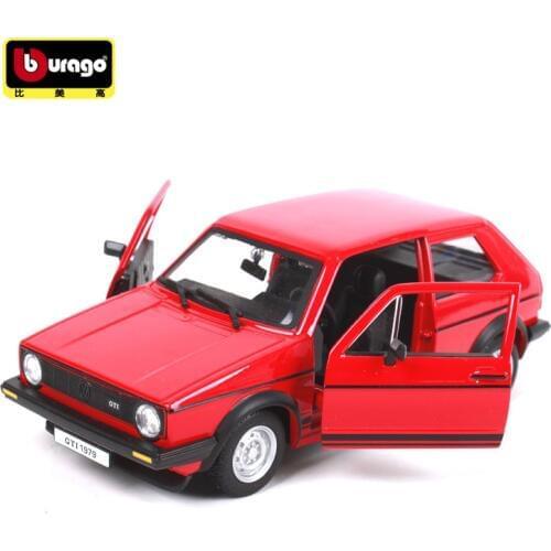1:24 Simulation classic car Diecast model toy For Golf GTI 1979 with Steering wheel control front wheel steering for Children