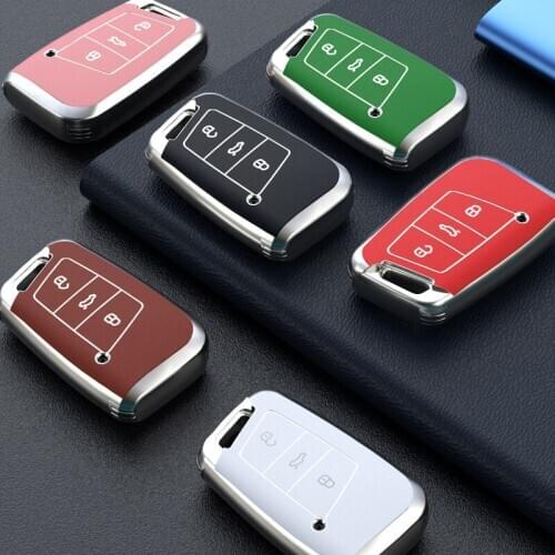 Soft TPU Key Cover Key Case For Volkswagen VW MAGOTAN Tiguan MK2 2017 2018 2016 Passat B7 B8 CC For Skoda Superb