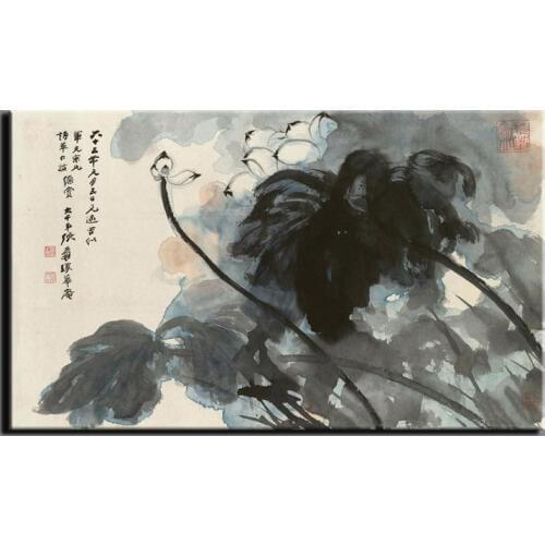 Wall Art Chinese Landscape painting Canvas Art Vintage Posters and Prints Home Decorative Wall Pictures for Living Room Cuadros