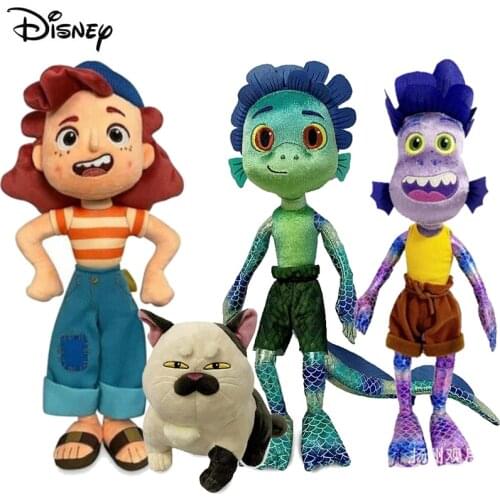 New Disney Luca Alberto Sea Monster Plush Toy Cartoon Luca Movie Purple Girl Giulia Father Cat Figure Doll Birthday for Kids