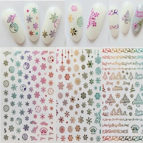 Christmas Winter Flowers Leaf Nail Foils Stickers Snowflakes Stickers Nail Deisgn Decals Sliders Manicures Nail Art Decorations