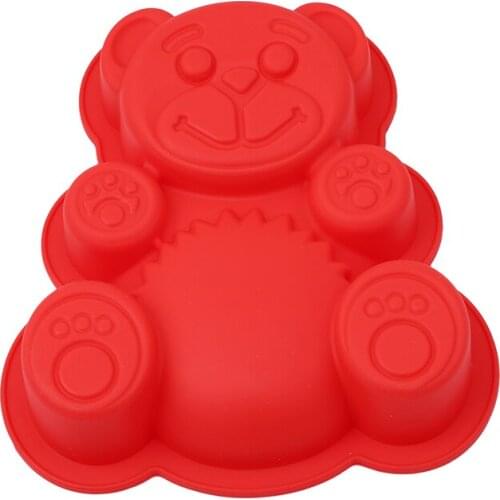 3D Lovely Bear Form Cake Mold Silicone Mold Baking Tools Kitchen Fondant Cutters Taart Decoratie Silikonowe Formy 3D