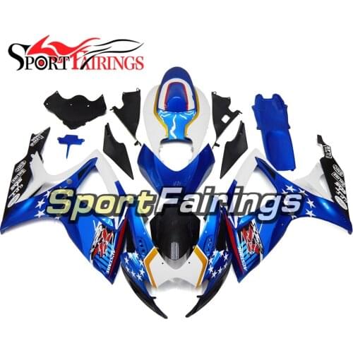 Blue White Black Covers For Suzuki GSXR600 750 K6 Year 06 07 2006 2007 ABS Motorcycle Fairing Kit Bodywork Motorbike Cowlings
