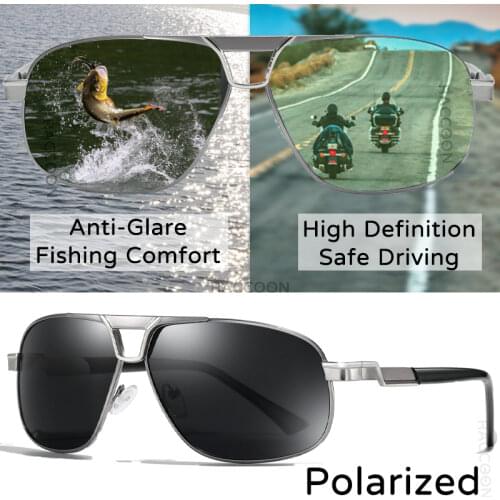 Driving Sunglasses Metal Frame Pilot Classic Men Coating-Lens Polarized Anti-Reflective Women Fashion Eyewear Uv400 Protection
