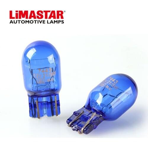 10pcs Car Turn Signal Light W21W T20 7440 12V 21W Coating Blue