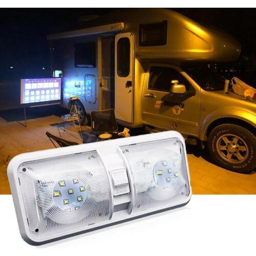Car DC 12V 48 LED Interior Double Dome Ceiling Light for RV Boat for Camper Trailer Truck Boat LED Interior Light